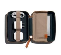 DailyObjects Leather Travel Electronic Accessories Storage Bag | Portable Gadget Organizer Case | Tech Kit Pouch for Cables, Drives, Chargers, Adapters, Power Banks | Charger Wire Organiser - Tan