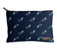 DailyObjects Navy Feathers Jumbo Storage Pouch, Large, Navy Feathers Multicoloured, Large, Navy Feathers Multicoloured, Large, Travel Accessories, Multi-coloured Navy Blue Feathers, Large, Travel