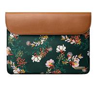DailyObjects Printed Envelope Sleeve for MacBook 12 Inch | Lush Midnight Faux Leather for Laptops with Soft Poly-Cotton Lining Inside | Flip Top Closure with Magnetic Button