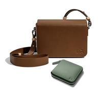 DailyObjects Sol Box Sling Crossbody Bag For Women and Stylish Latest Zip Wallet Purse for Women's & Girls | Durable Vegan Leather | Mobile Sling Bag | Magnetic Closure | Made in India | Combo, Walnut