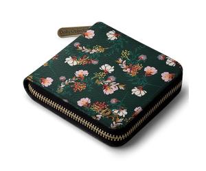 DailyObjects Stylish Slim Zip Around Wallet | Women's & Mens Bifold Wallet Purse With Coin, Card Slots | Soft Genuine Leather, Lush Midnight, S, Casual