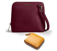 DailyObjects Trapeze Sling Crossbody Bag for Women and Latest Stylish Zip Wallet Purses for Women's, Girls | Durable Vegan Leather | Ladies Mobile Sling Bag | Zipper Closure | Made in India (Combo