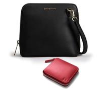 DailyObjects Trapeze Sling Crossbody Bag for Women and Latest Stylish Zip Wallet Purses for Women's, Girls | Durable Vegan Leather | Ladies Mobile Sling Bag | Zipper Closure | Made in India (Combo