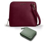 DailyObjects Trapeze Sling Crossbody Bag for Women and Latest Stylish Zip Wallet Purses for Women's, Girls | Durable Vegan Leather | Ladies Mobile Sling Bag | Zipper Closure | Made in India (Combo