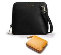 DailyObjects Trapeze Sling Crossbody Bag for Women and Latest Stylish Zip Wallet Purses for Women's, Girls | Durable Vegan Leather | Ladies Mobile Sling Bag | Zipper Closure | Made in India (Combo