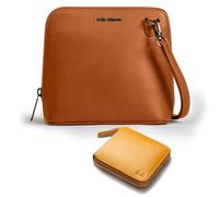 DailyObjects Trapeze Sling Crossbody Bag for Women and Latest Stylish Zip Wallet Purses for Women's, Girls | Durable Vegan Leather | Ladies Mobile Sling Bag | Zipper Closure | Made in India (Combo