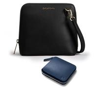 DailyObjects Trapeze Sling Crossbody Bag for Women and Latest Stylish Zip Wallet Purses for Women's, Girls | Durable Vegan Leather | Ladies Mobile Sling Bag | Zipper Closure | Made in India (Combo