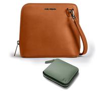 DailyObjects Trapeze Sling Crossbody Bag for Women and Latest Stylish Zip Wallet Purses for Women's, Girls | Durable Vegan Leather | Ladies Mobile Sling Bag | Zipper Closure | Made in India (Combo