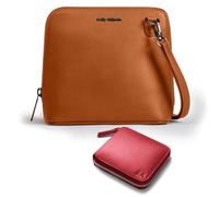 DailyObjects Trapeze Sling Crossbody Bag for Women and Latest Stylish Zip Wallet Purses for Women's, Girls | Durable Vegan Leather | Ladies Mobile Sling Bag | Zipper Closure | Made in India (Combo