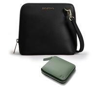 DailyObjects Trapeze Sling Crossbody Bag for Women and Latest Stylish Zip Wallet Purses for Women's, Girls | Durable Vegan Leather | Ladies Mobile Sling Bag | Zipper Closure | Made in India (Combo