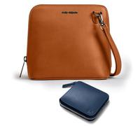 DailyObjects Trapeze Sling Crossbody Bag for Women and Latest Stylish Zip Wallet Purses for Women's, Girls | Durable Vegan Leather | Ladies Mobile Sling Bag | Zipper Closure | Made in India (Combo