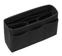 DailyPlus Felt Bag Organizer Insert - Pursue or Tote - 14 Pockets - Black Slender Medium