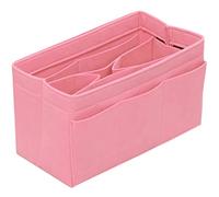 DailyPlus Purse Organizer Insert - Felt Bag Organizer for Tote & Handbag - 14 Pockets - Pink - Large