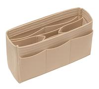 DailyPlus Purse Organizer Insert Felt Bag Organizer Handbag Organizer Insert Bag In Bag Organizer for Tote Purse Bag 14 Pockets Beige Slender Large