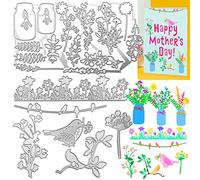 DailyTreasures 7 Set Cutting Dies Stencil, 20Pcs Metal Template Moulds Multi-Shape DIY Craft Embossing Tools for Album Scrapbooking Art Decor & Card Making(Bird/Dandelion/Wildflower/Jar/Flower/Leaf)