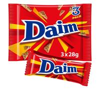 Daim Chocolate Bar Multipack, Crunchy Almond Caramel Covered in Milk Chocolate, Gifting Treat, Multipack 84 g (3 x 28 g)