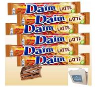 Daim Caramel Latte Chocolate Bars - Creamy Milk Chocolate with Crunchy Caramel Centre 56g - Pack of 6