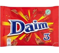Daim Chocolate Bar Multipack, Crunchy Almond Caramel Covered in Milk Chocolate, Gifting Treat, Multipack 84 g (3 x 28 g)