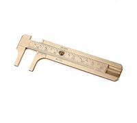 Daimay Retro Vernier Caliper Copper Alloy Mini Brass Sliding Pocket Ruler Metal Double Scale for Measuring Gemstones and Jewelry Components Bead Wire Guitar Repair - 80 mm /3.15"