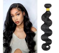DaiMer Body Wave Human Hair Bundles 20 Inch 1 Bundle,12A 100% Unprocessed Body Wave Extensions Virgin Human Hair Bundle,Brazilian Remy Hair Extension for Women Natural Color Can Be Dyed and Bleached