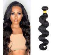 DaiMer Brazilian Body Wave Human Hair Weaves 16 inch Single Bundle Virgin Hair 12A Grade Body Wave Bundles Remy Hair 100G Natural Color for Black Women