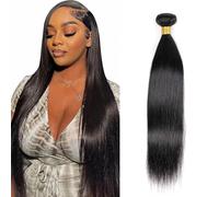 DaiMer Straight Bundles 20 Inch 1 Bundle Human Hair 100% Unprocessed Brazilian Virgin Human Hair Extensions Double Weft No Split Bundle Natural Color