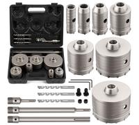 DAIMIT 10PCS Concrete Hole Saw Kits with 2 Drill Bits and SDS Plus & Max Shank, Hole Saw Tool Set for Concrete Cement Brick Stone Wall Drilling, Kit Size 30 40 50 65 80 100 110MM