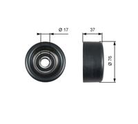 DAIMLER DAIMLER XJ SIX 4.0 DEFLECTION/GUIDE PULLEY, V-RIBBED BELT T38028 GATES