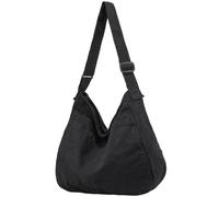 DAINAOTM Canvas Tote Bag Casual Hobo Crossbody Shoulder Bag for Women and Men Large Purse Messenger Bag Travel Work, 0-black, L