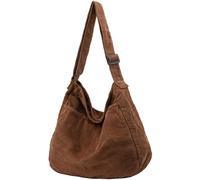 DAINAOTM Canvas Tote Bag Casual Hobo Crossbody Shoulder Bag for Women and Men Large Purse Messenger Bag Travel Work, 2-brown, L