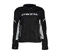 Dainese Air Frame D1 Lady Tex Jacket, Windproof Motorcycle Jacket, Women, Black/Black/White, 42