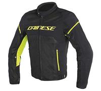 Dainese Air Frame D1 Tex Jacket, Windproof Motorcycle Jacket, Men, Black/White/Fluo-Red, 54