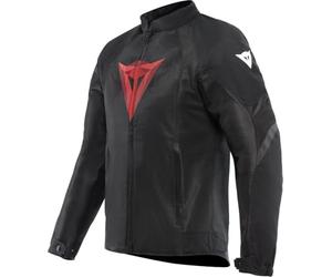 Dainese - Air Graphics Tex Jacket, Summer Motorcycle Jacket, Ventilated and Lightweight, with Soft Protectors on Shoulders and Elbows, Men, Black/Red Diamond, 48
