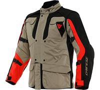 Dainese Alligator Tex Jacket, Waterproof Motorcycle Jacket, Men, Walnut/Black/Lava-Red, 56