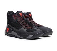Dainese - Atipica Air 2 Shoes, Summer Motorcycle Shoe, Mesh Fabric, Protective Reinforcements, Groundtrax Asymmetrical Soles, Men's Motorcycle Shoes, Black/Fluo Red, 43
