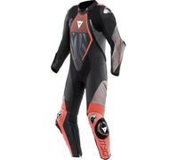 DAINESE AUDAX D-ZIP 1-Teiler Lederkombi perf. schwarz-fluo rot-antrazit 44