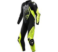 DAINESE AUDAX D-ZIP Lederkombi 1-Teiler perforiert schwarz-fluo gelb-weiss 56