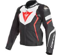 DAINESE AVRO 4 leather jacket black-white-fluo red 52