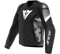 Dainese Avro 5 Motorcycle Leather Jacket, black-grey-white, size 58 for Men