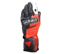 DAINESE - Carbon 4 Long Gloves, Long Leather Sport Motorcycle Gloves, Carbon Knuckle Protectors, Man, Black/Fluo-Red/White, XXL