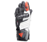 DAINESE - Carbon 4 Long Lady Gloves, Long Sport Motorcycle Gloves, in Sheep Leather with Carbon Knuckle Protectors, Woman, Black/White/Fluo-Red, XS