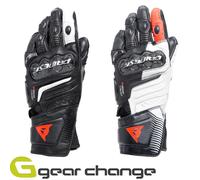 Dainese Ladies Carbon 4 Long leather Motorcycle Motorbike Gloves - Black / White