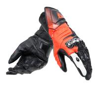 Dainese Carbon 4 Long Motorcycle Gloves Black/Flo Red/White (W12)