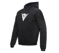 DAINESE - Daemon-X Safety Hoodie Full Zip, Fabric Motorcycle Sweatshirt, Shoulder and Elbow Protectors, Men's Motorcycle Jacket, Black/White, 56