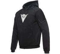 Dainese - Daemon-X Safety Hoodie Full Zip, Fabric Motorcycle Sweatshirt, Shoulder And Elbow Protectors, Men's Motorcycle Jacket, Black/Black/White, 44