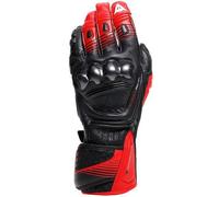Motorcycle Gloves Leather Man Dainese FIERO Black/Red-Lava/White