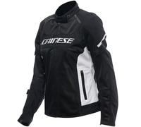 DAINESE - Air Frame 3 Tex Jacket Wmn, Summer Motorcycle Jacket with Detachable Windproof Lining, Woman, Black/White/White, 50