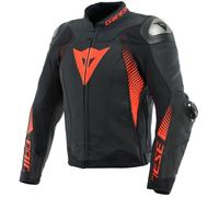 Jacket Leather Man Dainese SUPER SPEED 4 BLACK-MATT/FLUO-RED