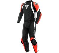 Dainese Avro 4 Motorcycle Leather Suit, black-white-red, size 46