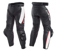 DAINESE DELTA 3 LEATHER SPORTS MOTORBIKE MOTORCYCLE PANTS 858 BLACK WHITE RED